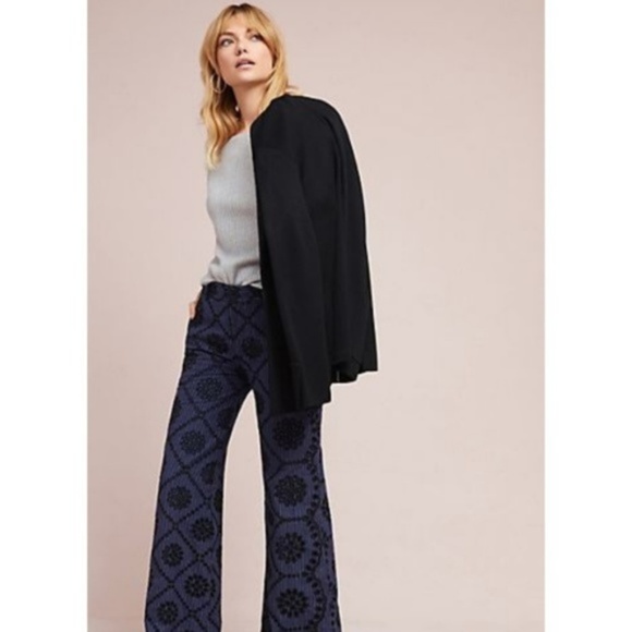 Anthropologie Embroidered Eyelet Wide-Leg - Picture 2 of 9